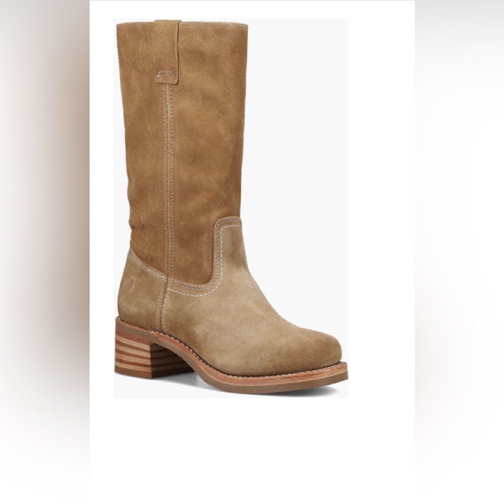 Frye Campus R12 Tan Suede Boots 8.5